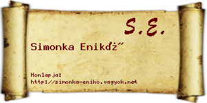 Simonka Enikő névjegykártya